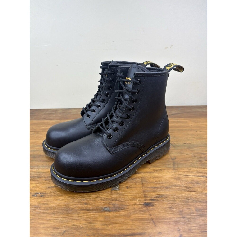 Dr Martens DM556 Mens Black Leather Steel Toe Work Safety Boots US 7 NWOB